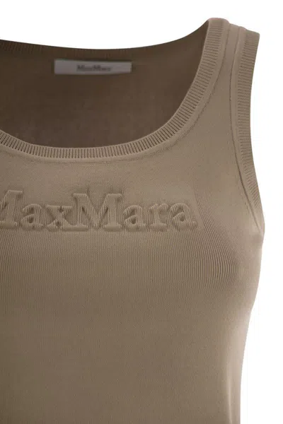 Max Mara Pentola Knitted Tank Top In Beige