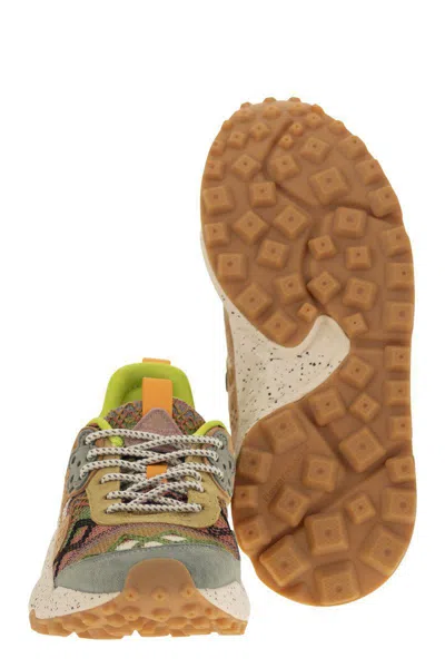 Flower Mountain Kotetsu Sneakers In Suede And Technical Fabric In Beige
