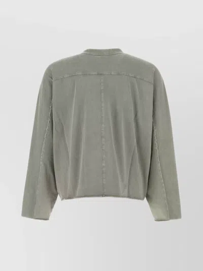 Entire Studios Ribbed Detail Cotton T-shirt In Grey