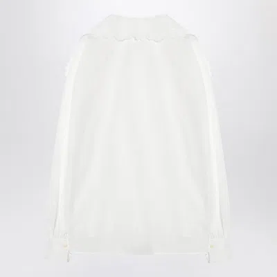 Chloé White Shirt With Embroidered Bow Tie