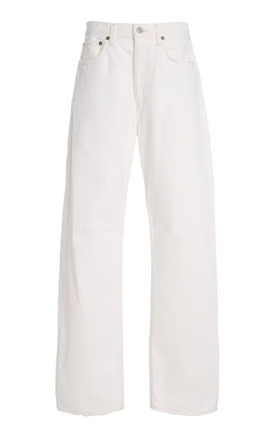 Agolde Dame High Rise Wide Leg Jeans In Fortune Cookie In White