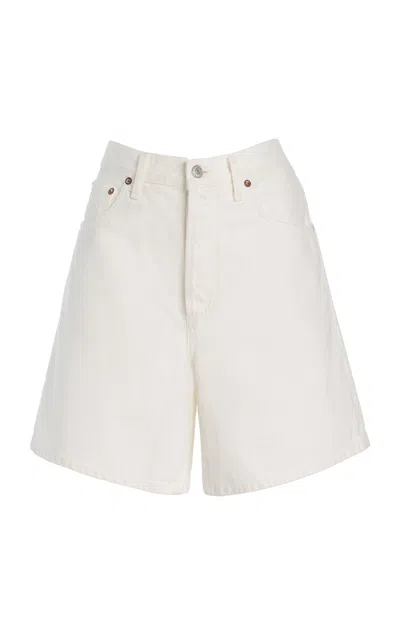 Agolde Dame High-rise Cuffed Denim Shorts In Fortune Cookie