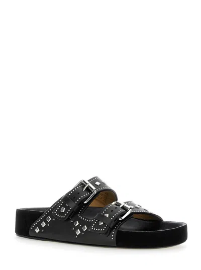 Isabel Marant Lennyo Leather Sandals In Black