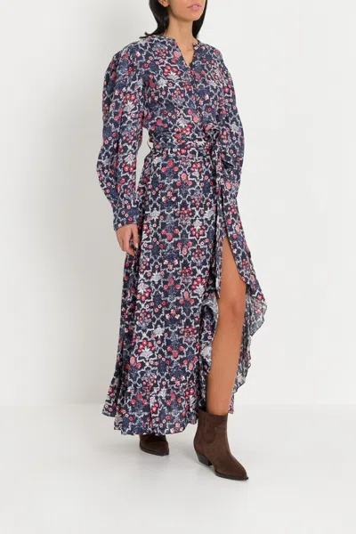 Isabel Marant Étoile Isabel Marant Etoile Wrap Long Skirt With Flounce In Multi