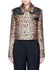 GIVENCHY Leather patch leopard print gabardine jacket