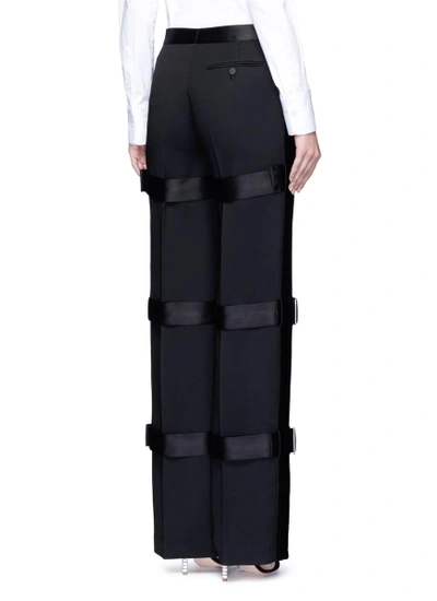 Shop Alexander Mcqueen Satin Buckled Strap Wool-silk Pants