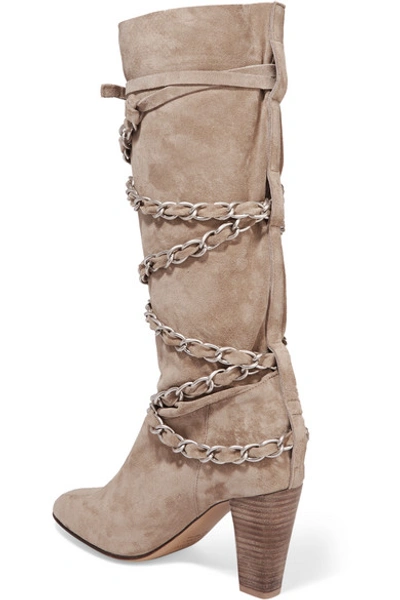 Shop Isabel Marant Soono Chain-trimmed Suede Boots