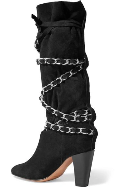 Shop Isabel Marant Soono Chain-trimmed Suede Boots