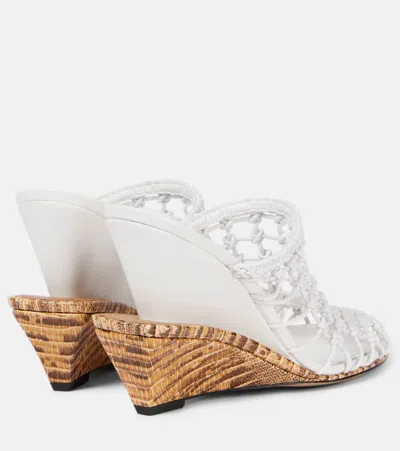 Jacquemus Les Doubles Snake-print Tresses Wedge Mules In White
