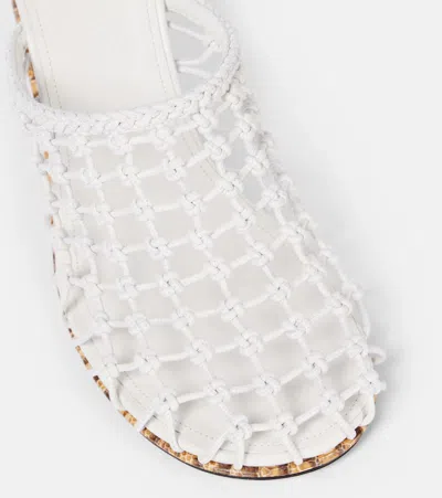 Jacquemus Les Doubles Snake-print Tresses Wedge Mules In White