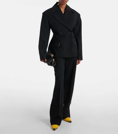 Jacquemus Woven Slingback Shoes With Pointed Toe In Yellow