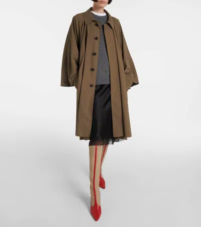 The Row Mesh And Leather Knee-high Boots In Red