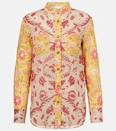 Valentino Crewneck Floral Pattern Collared Neck In Multicoloured