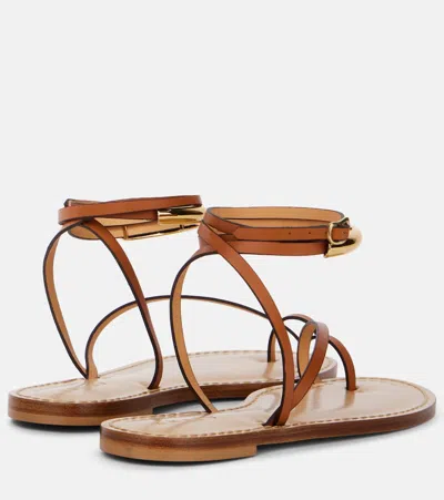 Amanu The Kalahari Leather Wrap Sandals In Brown