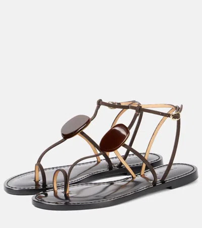 Amanu Cairo Leather Sandals In Brown