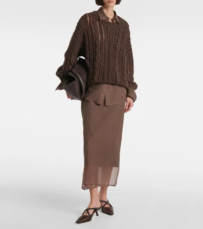 Brunello Cucinelli Leather Mules In Brown