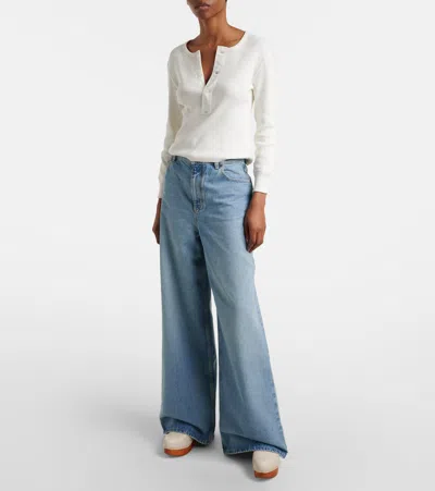 Chloé Jeannette Leather Slingback Platform Clogs In White