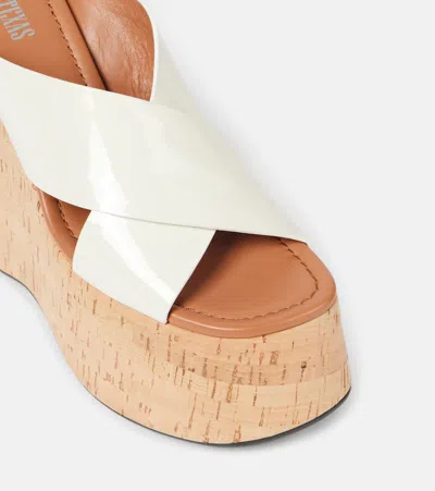 Paris Texas Mara 135 Patent Leather Platform Sandals In White