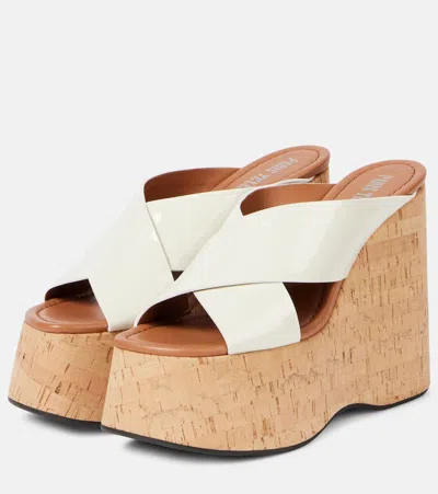 Paris Texas Mara 135 Patent Leather Platform Sandals In White