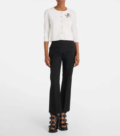 Alexander Mcqueen Wool-gabardine Flared Pants In Black