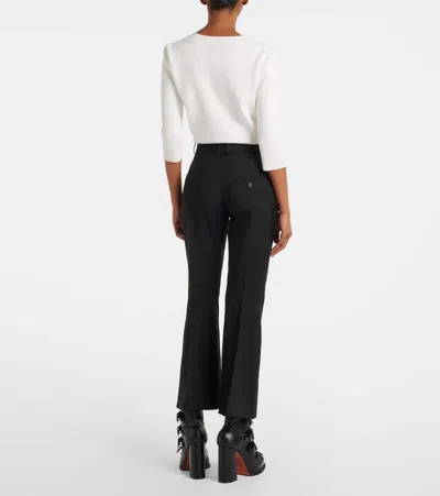 Alexander Mcqueen Wool-gabardine Flared Pants In Black