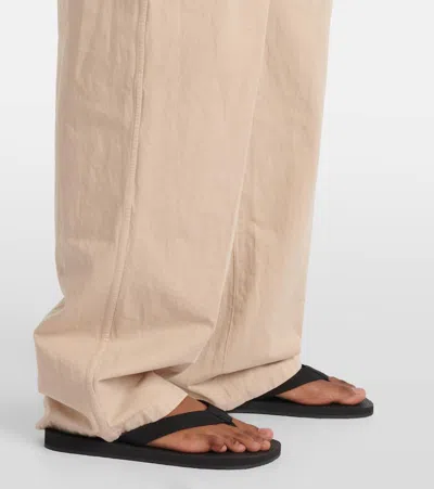 The Row Lilas Light Khaki Cotton And Linen Trousers In Green