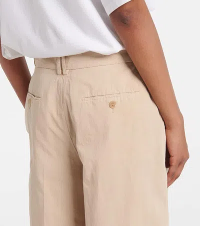 The Row Lilas Light Khaki Cotton And Linen Trousers In Green