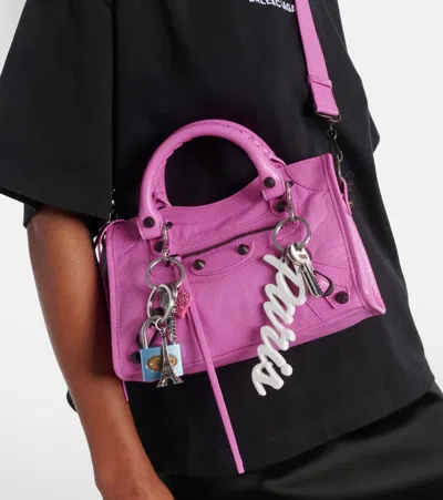 Balenciaga Paris Keychain In White