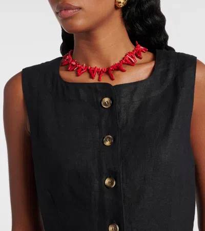 Posse Emma Linen Vest In Black