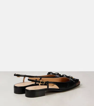 Valentino Valet Du Roi Slingback Ballerina Flats In Black/coffee In Black