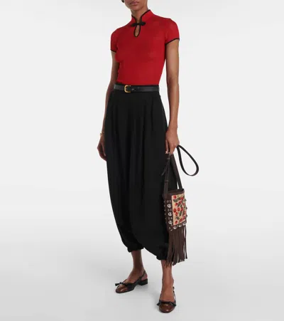 Valentino Valet Du Roi Slingback Ballerina Flats In Black/coffee In Black