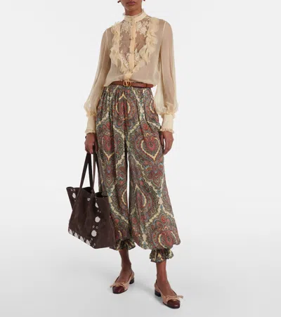 Valentino Valet Du Roi Leather Slingback Ballerina Flat In Brown