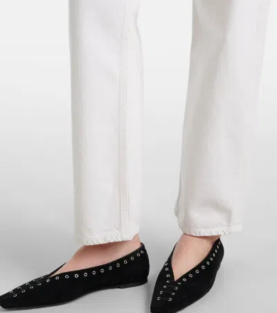 Agolde 90s Crop Mid Rise Loose Straight Jean In Element In White