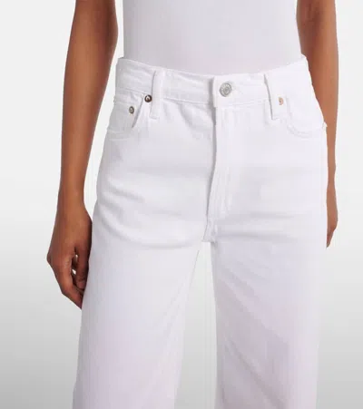 Agolde Low Curve Frayed Jeans In White