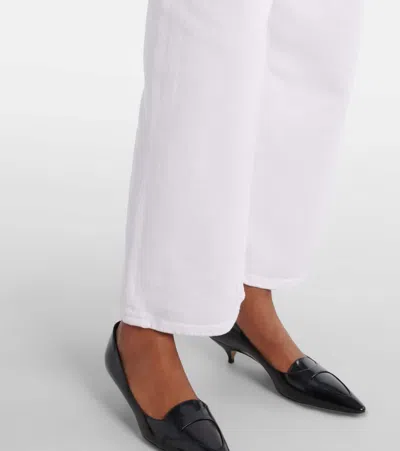 Agolde Low Curve Frayed Jeans In White