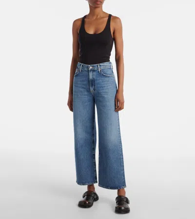 Agolde Valen Straight Leg Jeans With Faded Wash In Blue