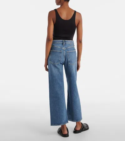 Agolde Valen Straight Leg Jeans With Faded Wash In Blue