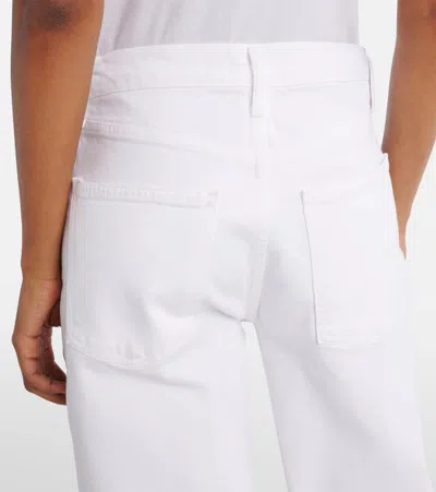Agolde Low Curve Frayed Jeans In White