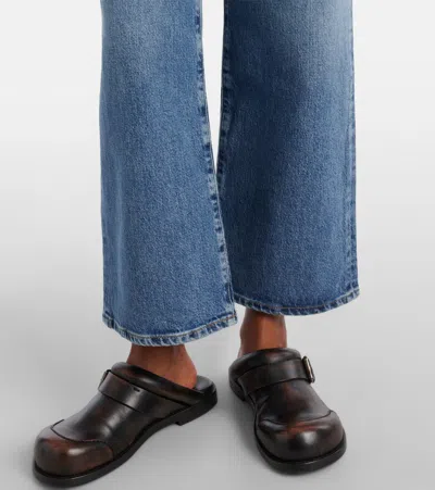 Agolde Valen Straight Leg Jeans With Faded Wash In Blue