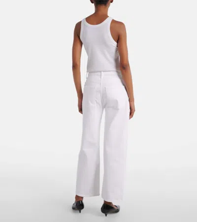 Agolde Low Curve Frayed Jeans In White