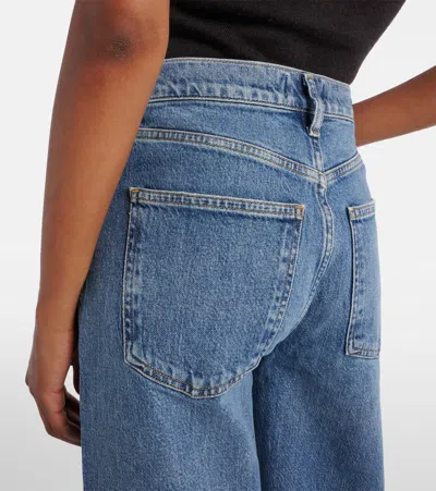 Agolde Valen Straight Leg Jeans With Faded Wash In Blue