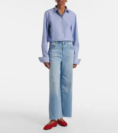 Citizen Of Humanity Citizens Of Humanity Lyra Exposed Button High Waist Crop Wide Leg Jeans In Black