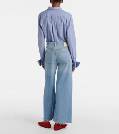 Citizen Of Humanity Citizens Of Humanity Lyra Exposed Button High Waist Crop Wide Leg Jeans In Black