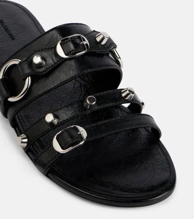 Balenciaga City Flat Sandals In Black