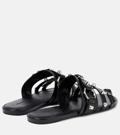 Balenciaga City Flat Sandals In Black