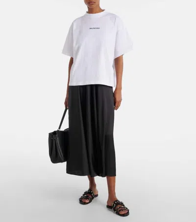 Balenciaga City Flat Sandals In Black