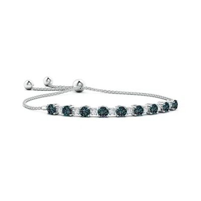 Angara Alternating Lab-grown Alexandrite & Diamond Tennis Bolo Bracelet In Gray