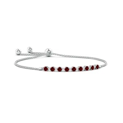 Angara Lab-grown Ruby And Lab Diamond Tennis Bolo Bracelet In Metallic