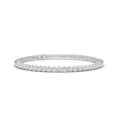Angara Lab-grown Classic Round Diamond Tennis Bracelet In White