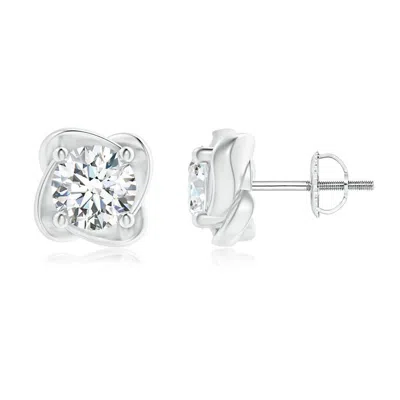 Angara Lab-grown Solitaire Round Diamond Pinwheel Stud Earrings In Metallic